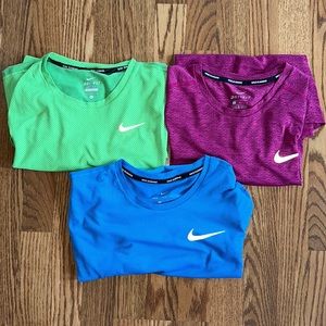 Nike Miller Running Workout Short Sleeve Shirt Large 3 Bundle